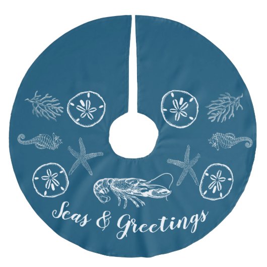 Maine kreeft en schelpen boomrok kerstboom rok (Voorkant)