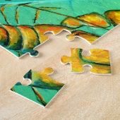 Maine kreeft op groene puzzel (Zijkant)