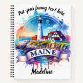 Maine kustvuurtoren waterverf notitieboek (Voorkant)