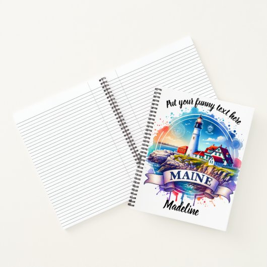 Maine kustvuurtoren waterverf notitieboek (Binnen)