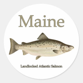 Maine Landlocked Zalm Ronde Sticker