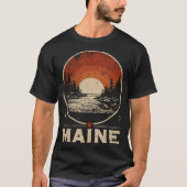 Maine Landschap Japanse Rode Zon Reizen Kunst T-shirt (Voorkant)