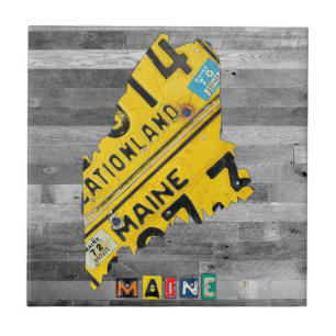 Maine License Bord Map keramische tapijten Tegeltje