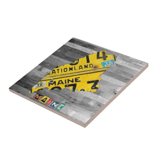 Maine License Bord Map keramische tapijten Tegeltje (Zijkant)