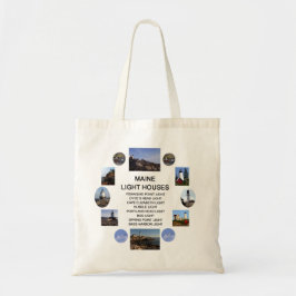 Maine Light Houses Tote Bag