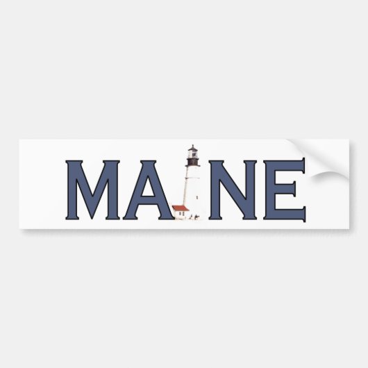 Maine Lighthouse Bumpersticker (Voorkant)