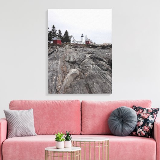Maine Lighthouse Canvas Afdruk (Insitu (Woonkamer))