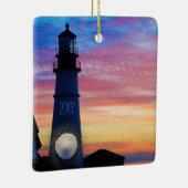 Maine Lighthouse Family Photo Ceramic Ornament (Rechts)