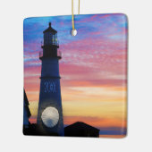 Maine Lighthouse Family Photo Ceramic Ornament (Links)