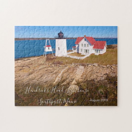 Maine Lighthouse Hendricks Head Datum bezocht Legpuzzel (Horizontaal)