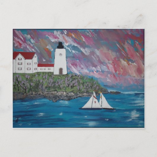 Maine Lighthouse Painting Briefkaart (Voorkant)