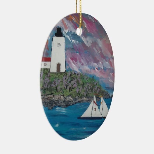 Maine Lighthouse Painting Keramisch Ornament (Rechts)