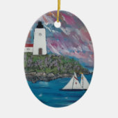 Maine Lighthouse Painting Keramisch Ornament (Voorkant)
