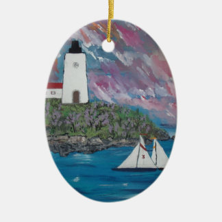Maine Lighthouse Painting Keramisch Ornament