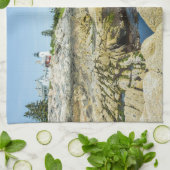 Maine Lighthouse Pemaquid Point Blue Theedoek (Gevouwen)