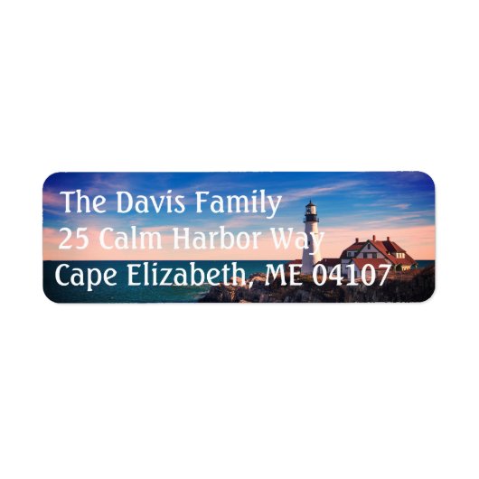 Maine Lighthouse Return Address Labels (Voorkant)
