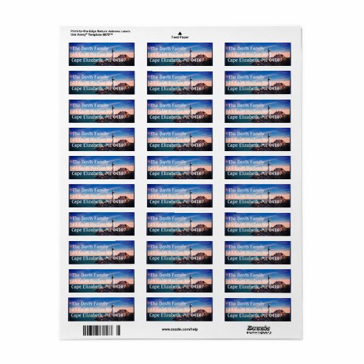Maine Lighthouse Return Address Labels (Full Sheet)