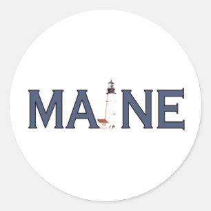 Maine Lighthouse Ronde Sticker