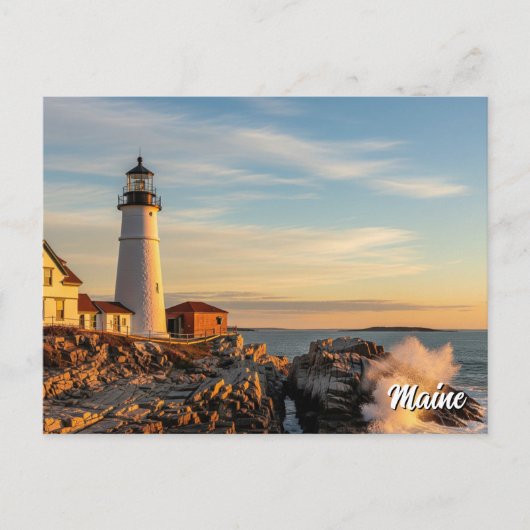 Maine Lighthouse Travel Briefkaart (Voorkant)