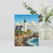 Maine Lighthouse Travel Briefkaart (Staand voorkant)