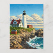 Maine Lighthouse Travel Briefkaart (Voorkant)