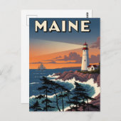 Maine Lighthouse Travel Briefkaart (Voorkant / Achterkant)