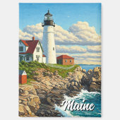 Maine Lighthouse Travel Magneet (Voorkant)