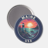 Maine Lighthouse Travel Magneet (Voorkant / Achterkant)