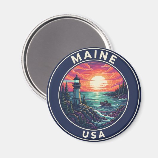 Maine Lighthouse Travel Magneet (Voorkant / Achterkant)