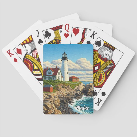 Maine Lighthouse Travel Pokerkaarten (Achterkant)