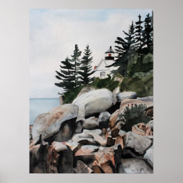 Maine Lighthouse Waterverf Archival Print
