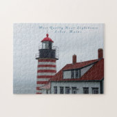 Maine Lighthouse West Quoddy Head Lubec Legpuzzel (Horizontaal)