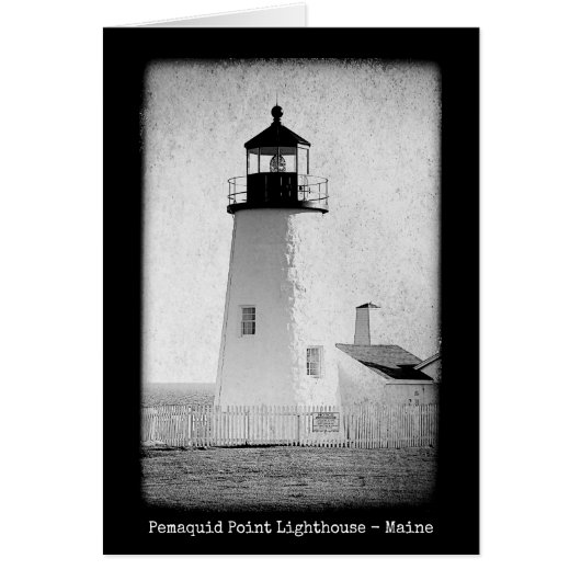 Maine Lighthouses Pemaquid Point Note Kaart (Voorkant)