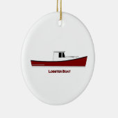 Maine Lobster Boat Keramisch Ornament (Rechts)