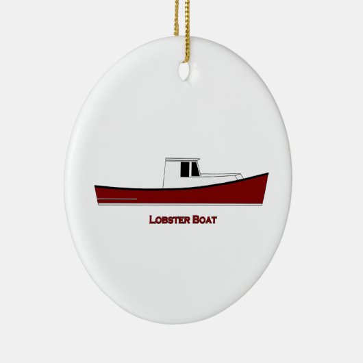 Maine Lobster Boat Keramisch Ornament (Rechts)