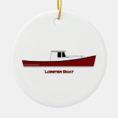 Maine Lobster Boat Keramisch Ornament (Voorkant)