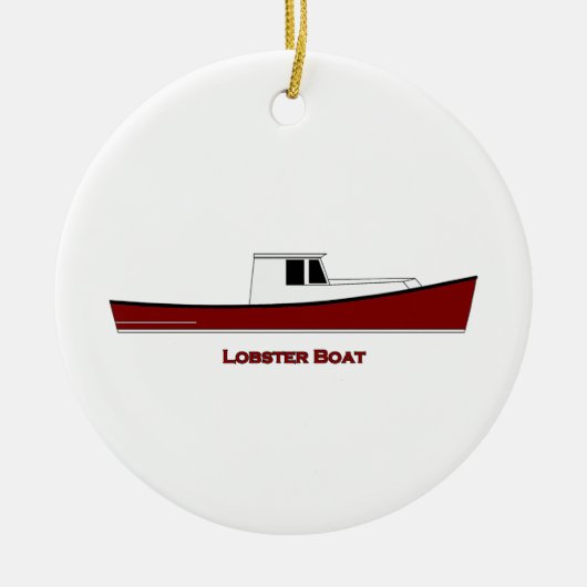 Maine Lobster Boat Keramisch Ornament (Voorkant)