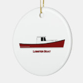 Maine Lobster Boat Keramisch Ornament (Links)