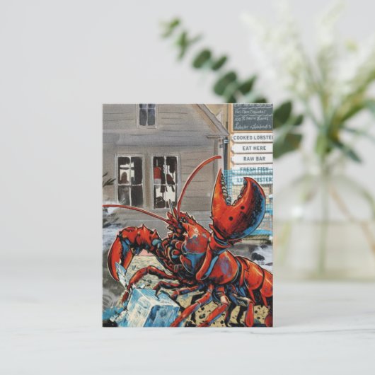 Maine Lobster Breaking Ice Cube Briefkaart (Staand voorkant)