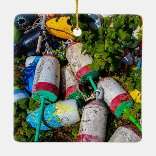 Maine Lobster Buoys Keramisch Ornament (Achterkant)