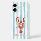 Maine Lobster Coastal Blue Stripes Case-Mate iPhone Case (Achterkant)