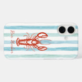 Maine Lobster Coastal Blue Stripes Case-Mate iPhone Case (Achterkant (horizontaal))