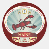 Maine Lobster Crest Ronde Sticker (Voorkant)