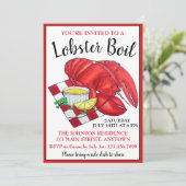 Maine Lobster Dinner Seafood Boil Picnic Clambake Kaart (Staand voorkant)