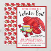 Maine Lobster Dinner Seafood Boil Picnic Clambake Kaart (Voorkant / Achterkant)