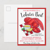Maine Lobster Dinner Seafood Boil Picnic Clambake Uitnodiging Briefkaart (Voorkant / Achterkant)