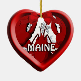 Maine Lobster Heart kerstversiering Keramisch Ornament