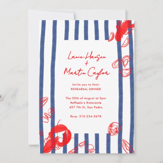 Maine Lobster Oysters Clams repetitie diner Kaart (Voorkant)