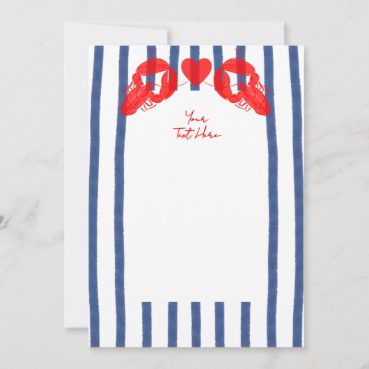 Maine Lobster Oysters Klopt Oostkust Huwelijk Kaart (Achterkant)