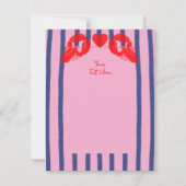 Maine Lobster Oysters Klopt Oostkust Huwelijk Kaart (Achterkant)